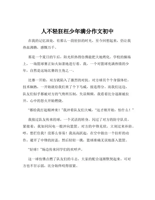 人不轻狂枉少年满分作文初中