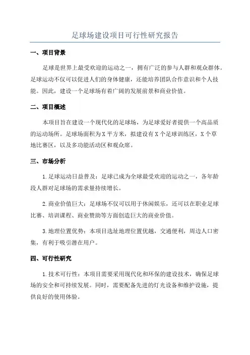 足球场建设项目可行性研究报告