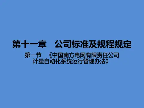《中国南方电网有限责任公司计量自动化系统运行管理办法》