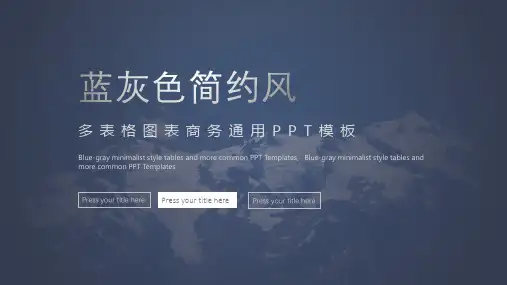 蓝灰色简约商务风多表格图表PPT模板