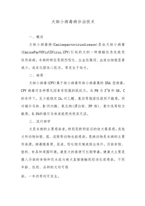 犬细小病毒病诊治技术