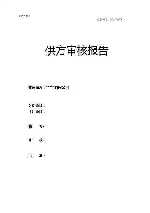 供方审核报告