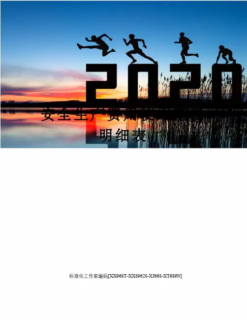 安全生产费用使用范围明细表