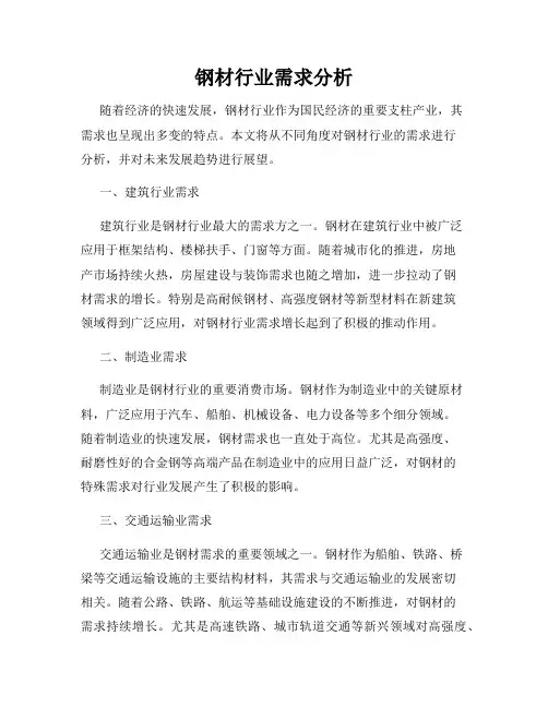 钢材行业需求分析
