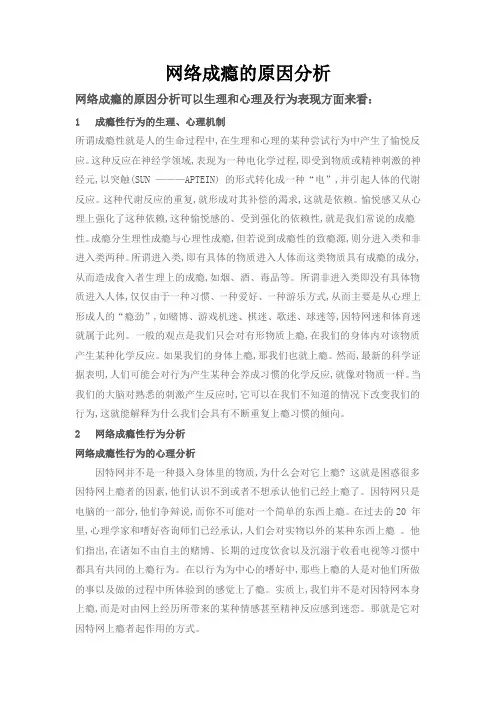 网络成瘾的原因分析
