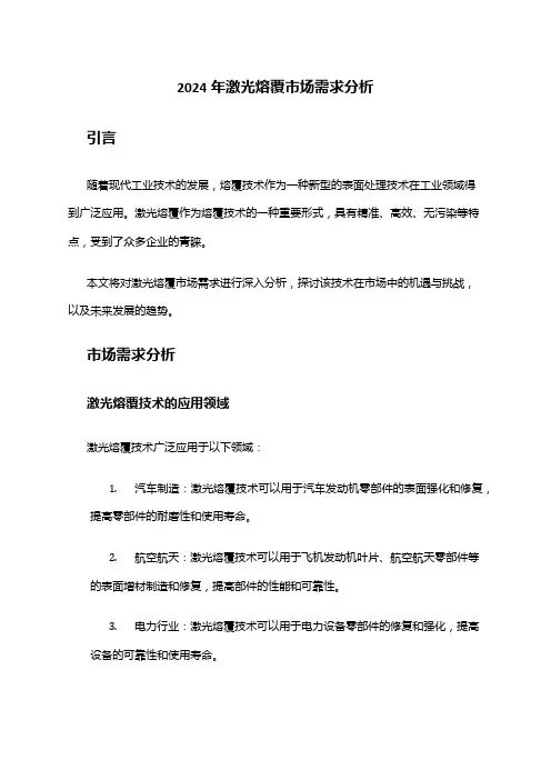 2024年激光熔覆市场需求分析