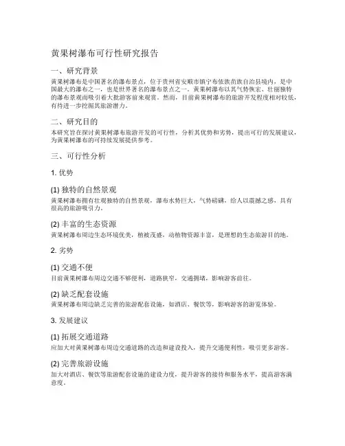 黄果树瀑布可行性研究报告