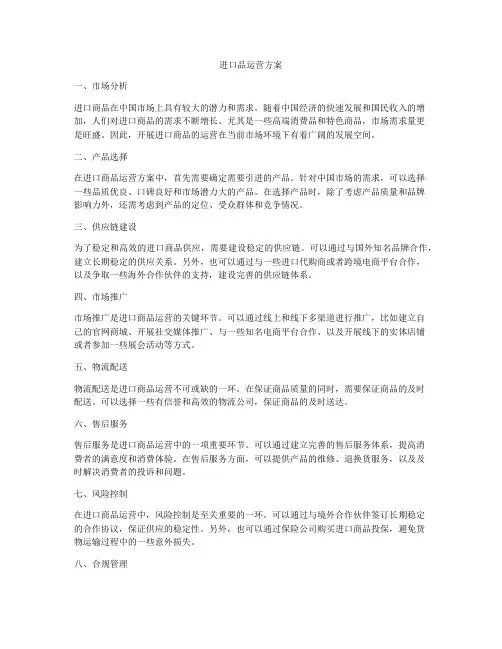 进口品运营方案