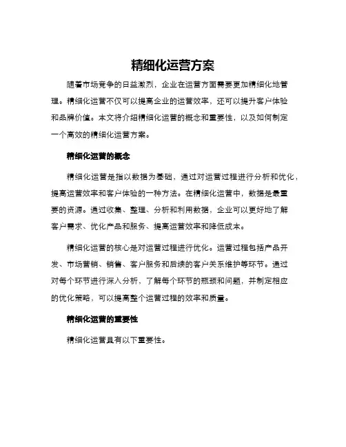 精细化运营方案