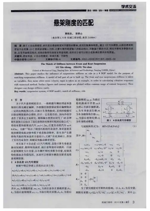 悬架刚度的匹配