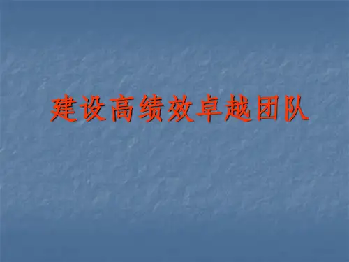 建设高绩效卓越团队ppt课件