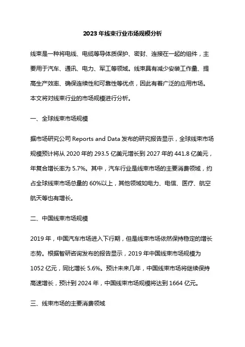 2023年线束行业市场规模分析