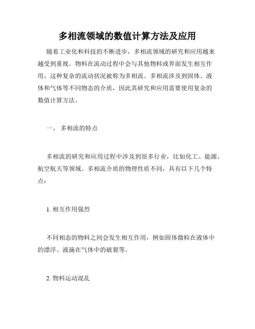 多相流领域的数值计算方法及应用