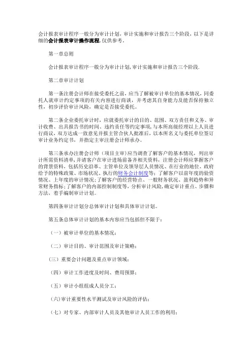 会计报表审计流程