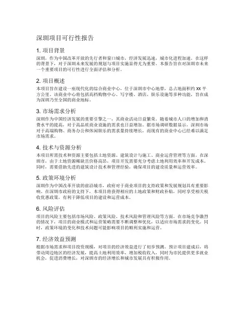 深圳项目可行性报告