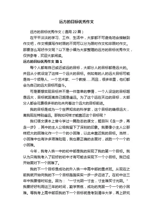 远方的目标优秀作文