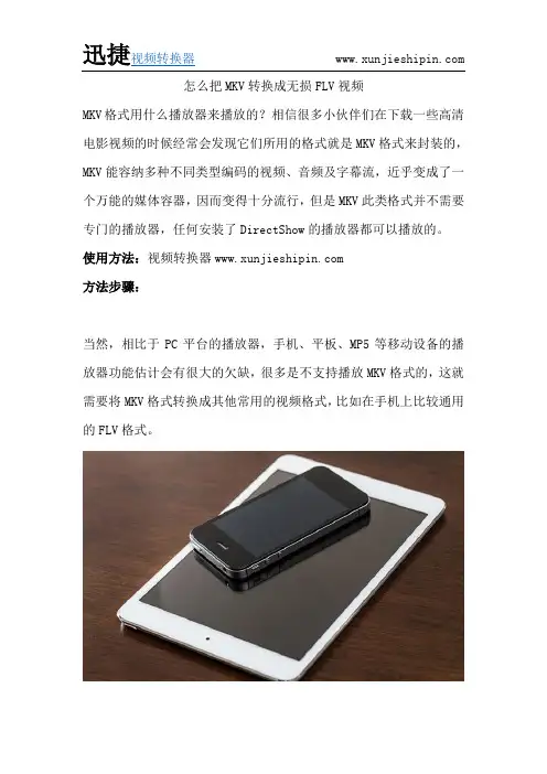 怎么把MKV转换成无损FLV视频
