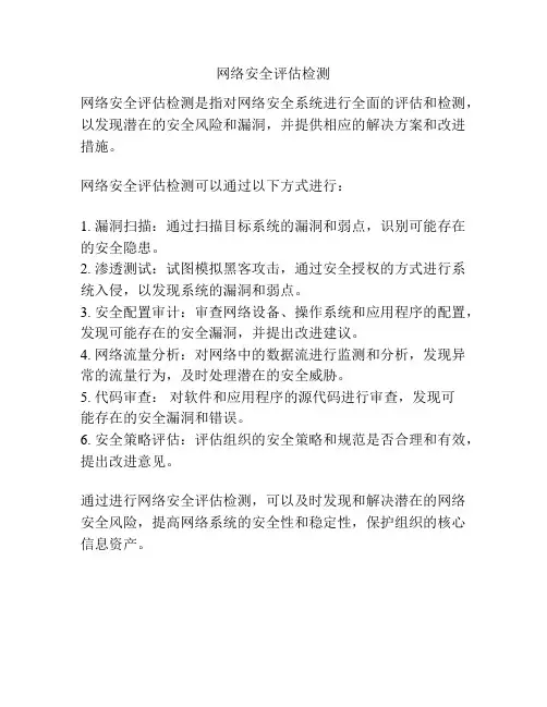 网络安全评估检测