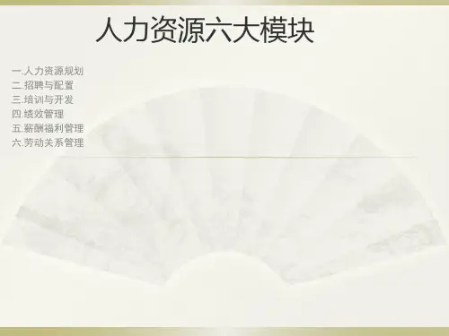 人力资源六大模块学习