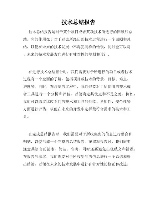 技术总结报告