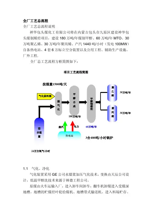 神华包头MTO项目全厂工艺流程说明