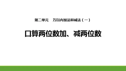 口算两位数加、减两位数 万以内加法和减法PPT