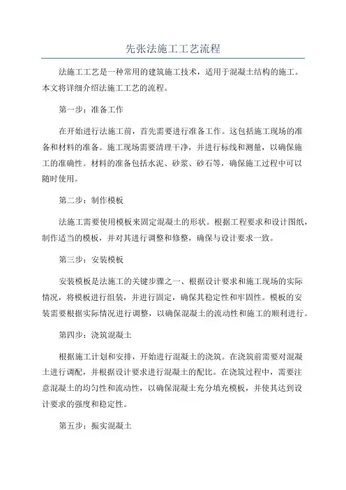 先张法施工工艺流程
