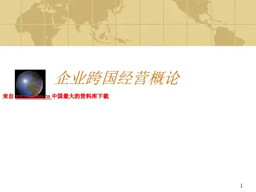 企业跨国经营理论之国际商业环境分析(ppt 139页)