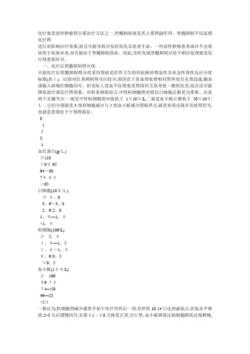 化疗不良反应分度
