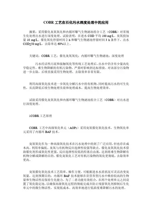 COBR工艺在石化污水深度处理中的应用