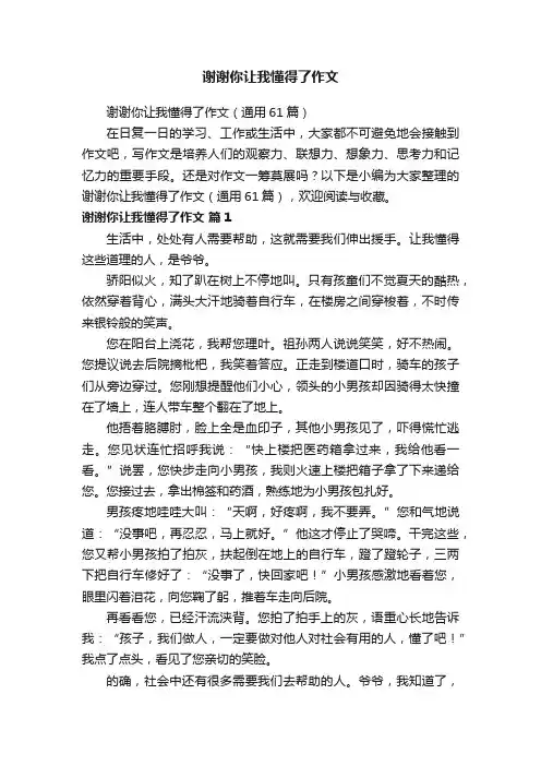谢谢你让我懂得了作文