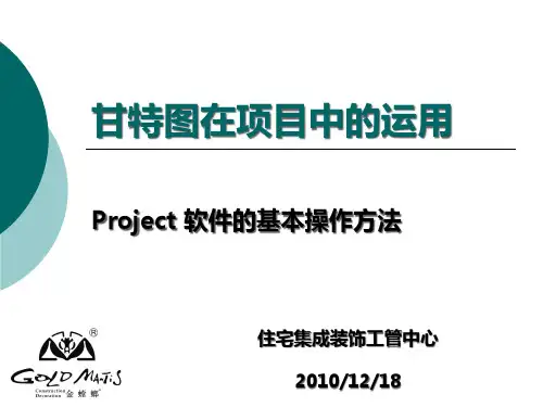 甘特图在项目中的运用