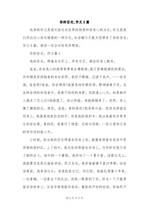 你的目光,作文5篇