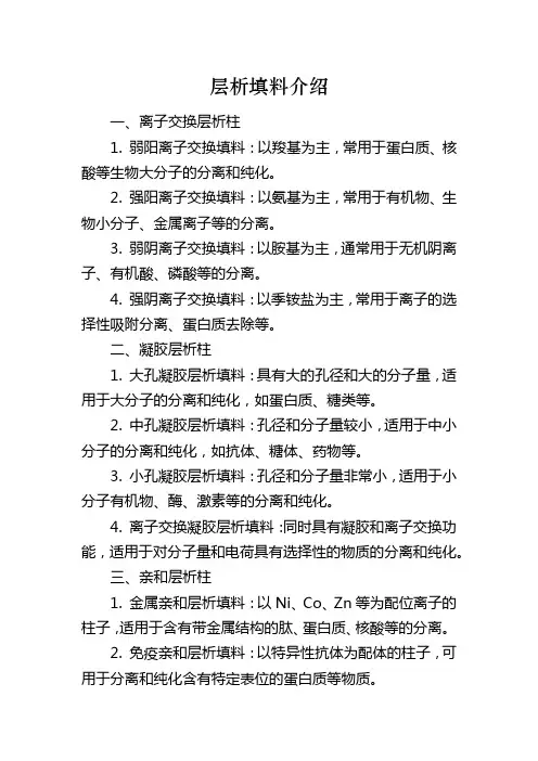 层析填料介绍