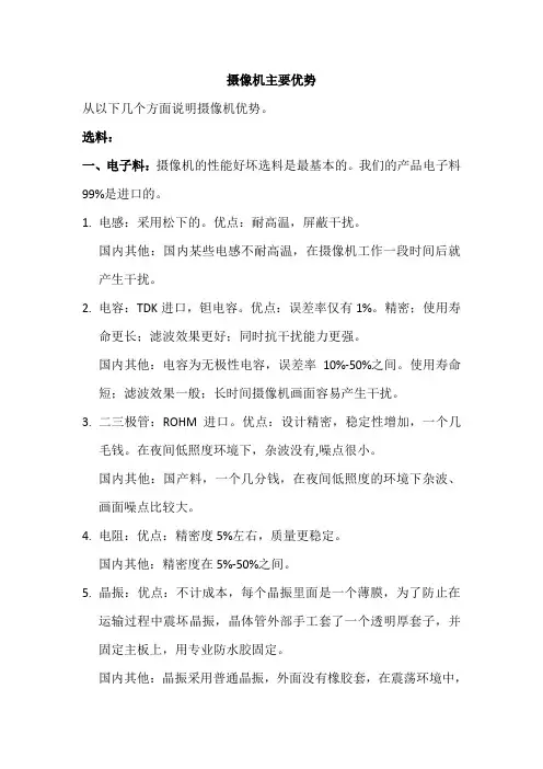 监控摄像机主要性能指标
