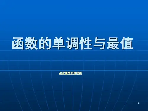 函数的单调性和最值精品PPT精选文档