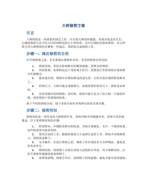 大树修剪方案