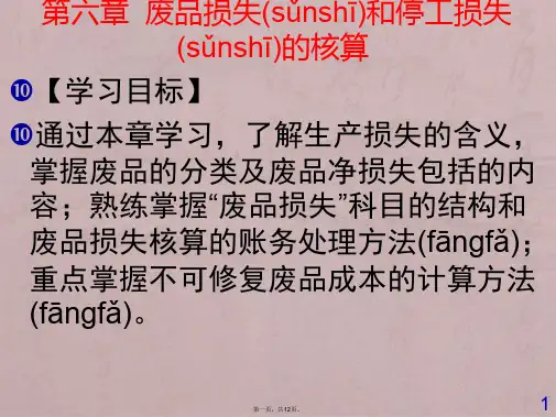 成本会计---第六章-废品损失和停工损失的核算