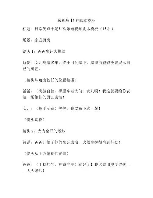 短视频15秒脚本模板