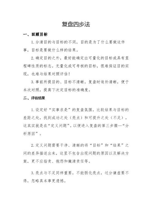 复盘四步法