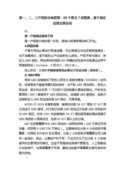 第一、二、三产程的分娩管理：20个要点7张图表，基于循证证据全面总结