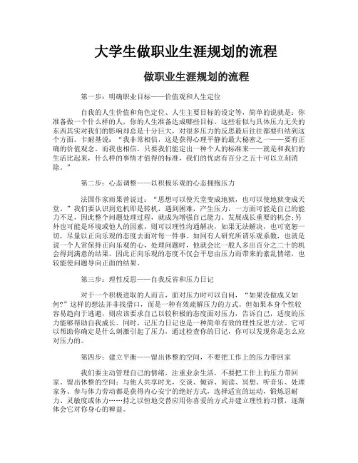 大学生做职业生涯规划的流程