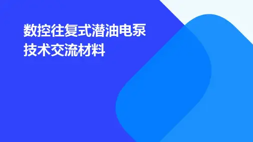 数控往复式潜油电泵技术交流材料
