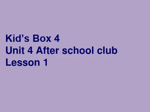 Unit 4 Lesson1 (课件)剑桥国际少儿英语KB4 