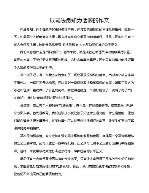 以司法良知为话题的作文