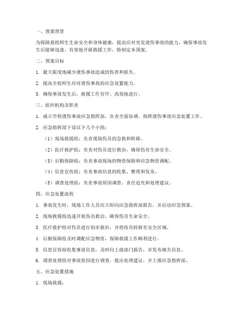学校突发烫伤事故应急预案