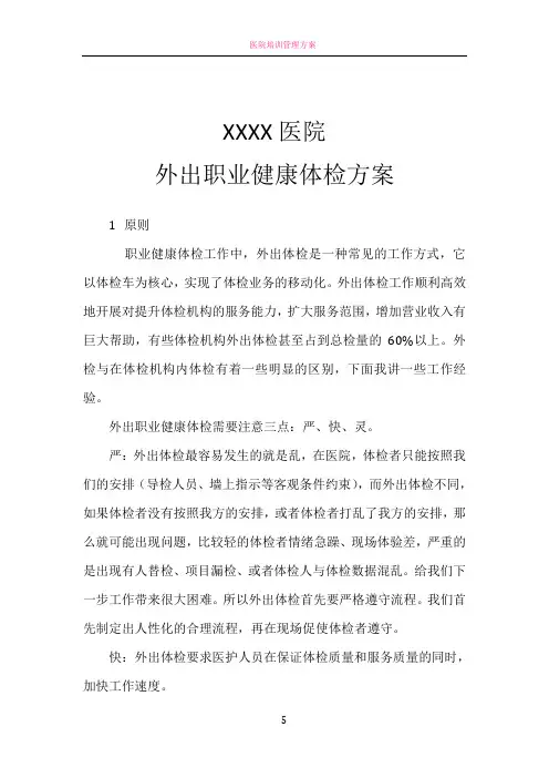 医院外出职业健康体检方案(1)