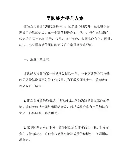 团队能力提升方案