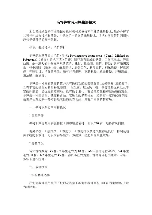 毛竹笋材两用林栽培技术