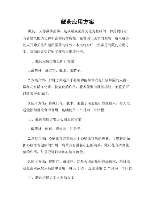 藏药应用方案